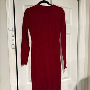 Elegant Red Long Sleeve Dress